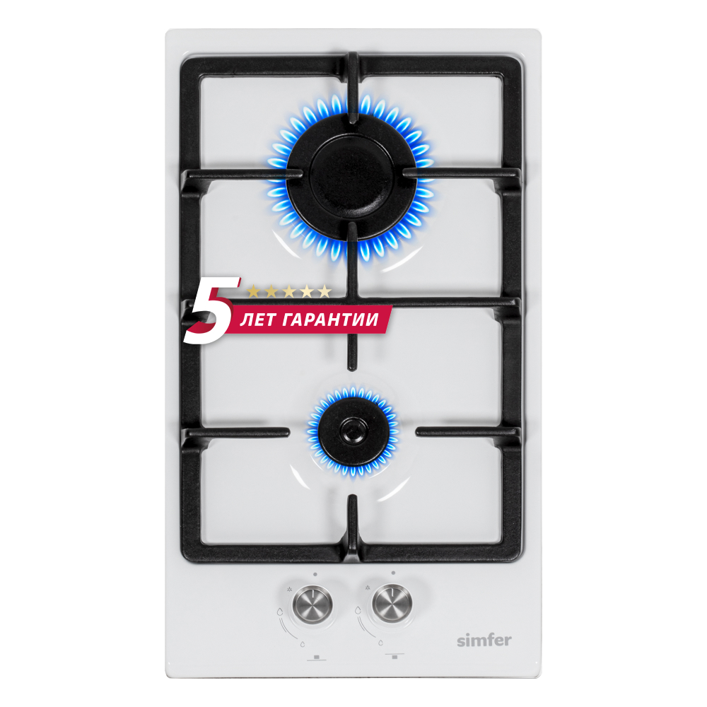 Изображение товара Газовая варочная панель Simfer H30V20W570 30 см 2 конфорки цвет белый
