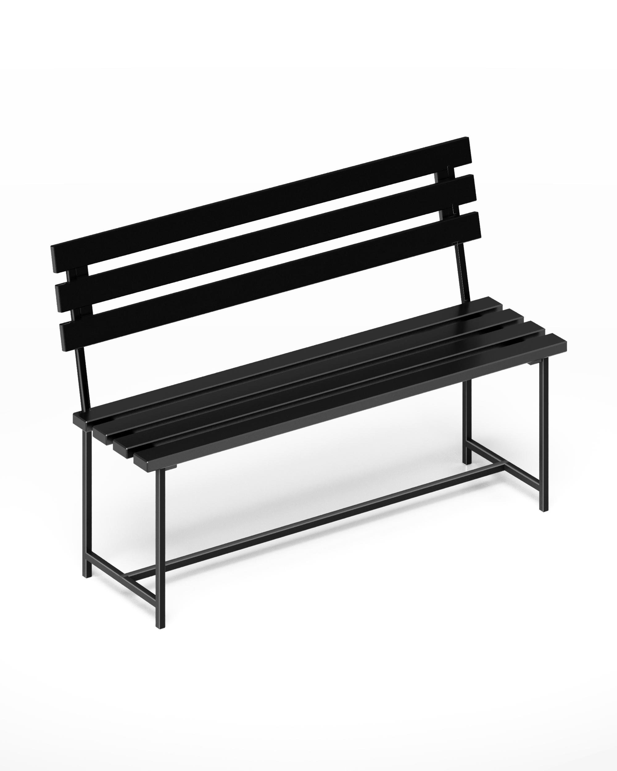 Изображение товара Скамья садовая Solarius skam-spin-ser 137 см x 51 см x 87 см дерево черный