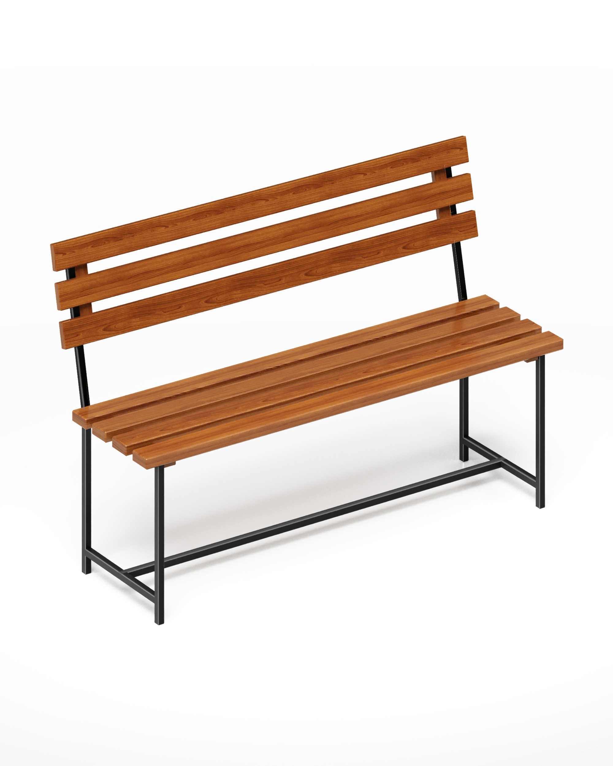 Изображение товара Скамья садовая Solarius с спинкой оранжевая 137 см