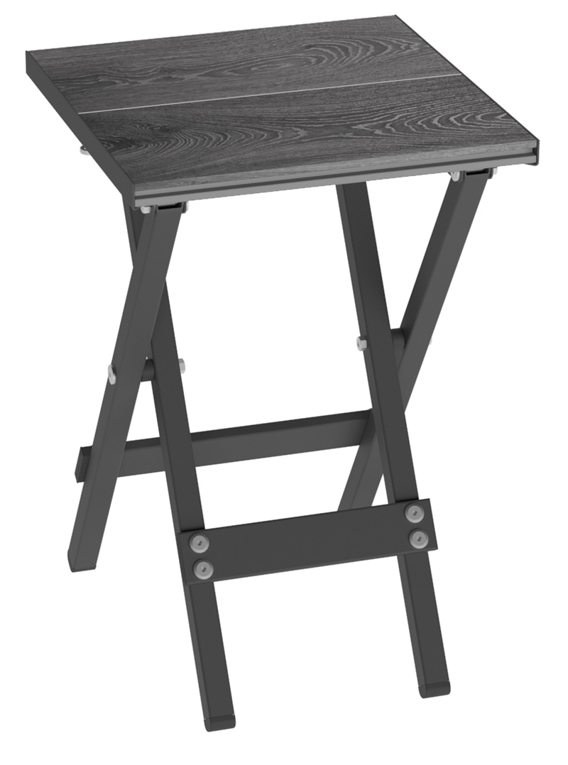 Изображение товара Табурет садовый складной Лаундж 30 см x 30 см x 45 см ДПК серый/серебристый