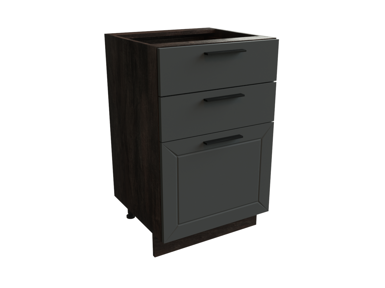 Изображение товара Напольный шкаф Маренго силк 50x81.6x47.8 см с 3 ящиками ЛДСП и МДФ покрытием ПВХ