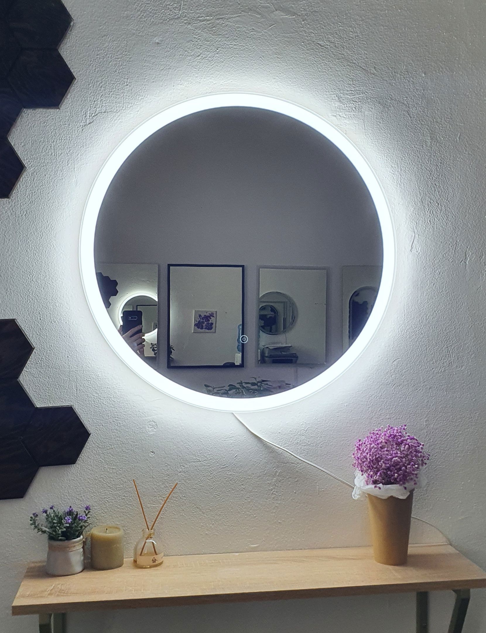 Изображение товара Зеркало для ванной Alfa mirrors Светлана 50 Svet-5h с подсветкой 50x50см