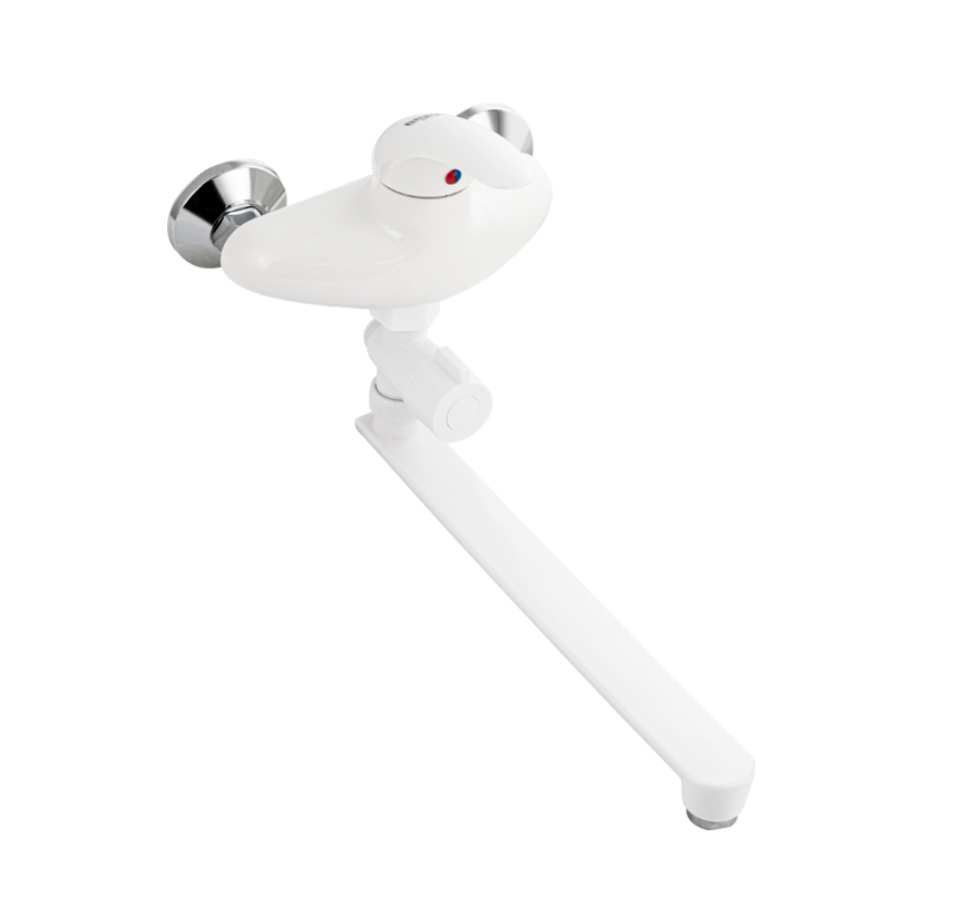 Изображение товара Смеситель BRIMIX 5621 для ванны — белый, плоский излив, ABS