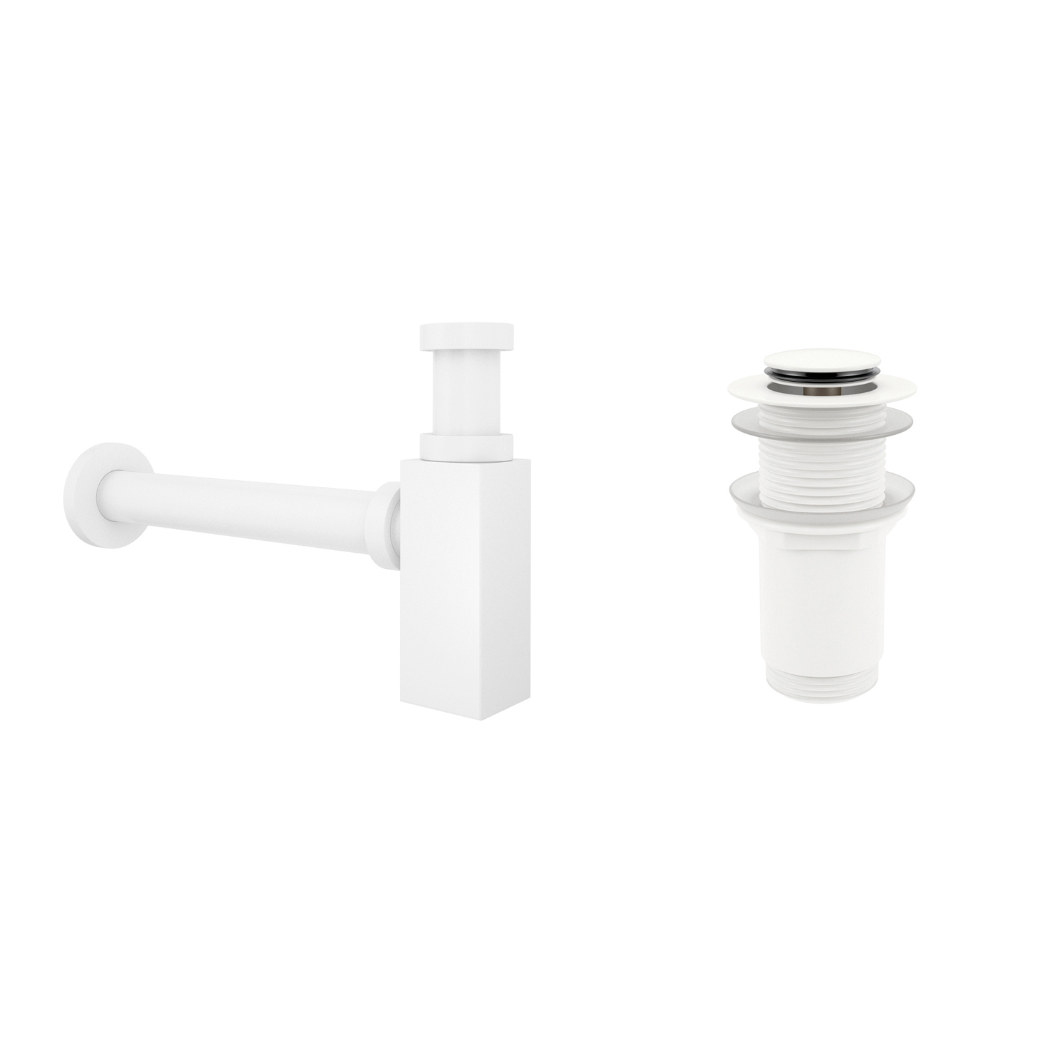 Изображение товара Набор сифон и донный клапан Wellsee Drainage System 182113002 белый матовый монтаж легко и быстро