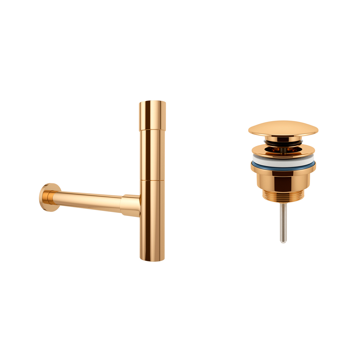 Изображение товара Набор сифон для раковины и донный клапан WELLSEE Drainage System 182116003 золото