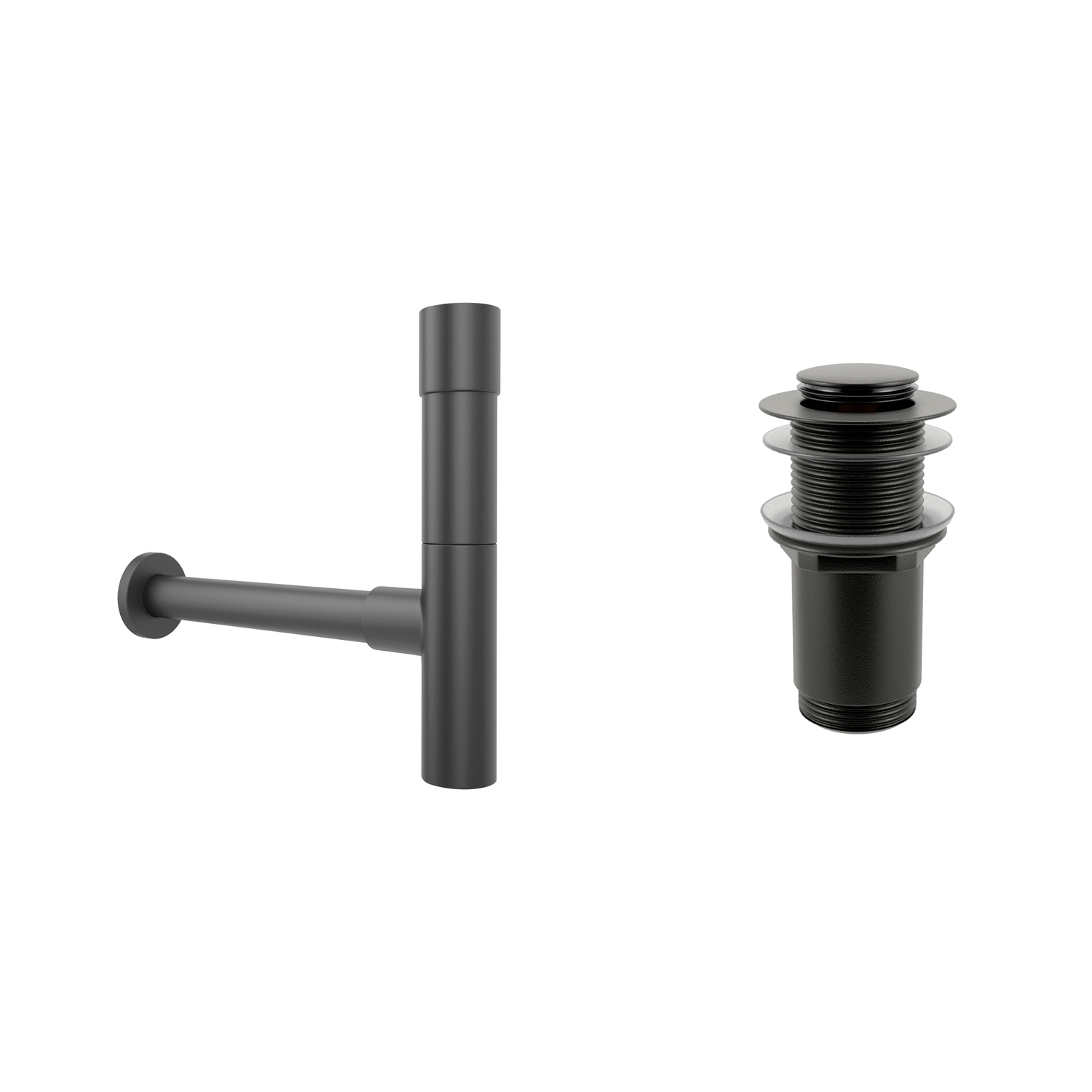 Изображение товара Набор сифон для раковины с донным клапаном Wellsee Drainage System 182115002 черный матовый