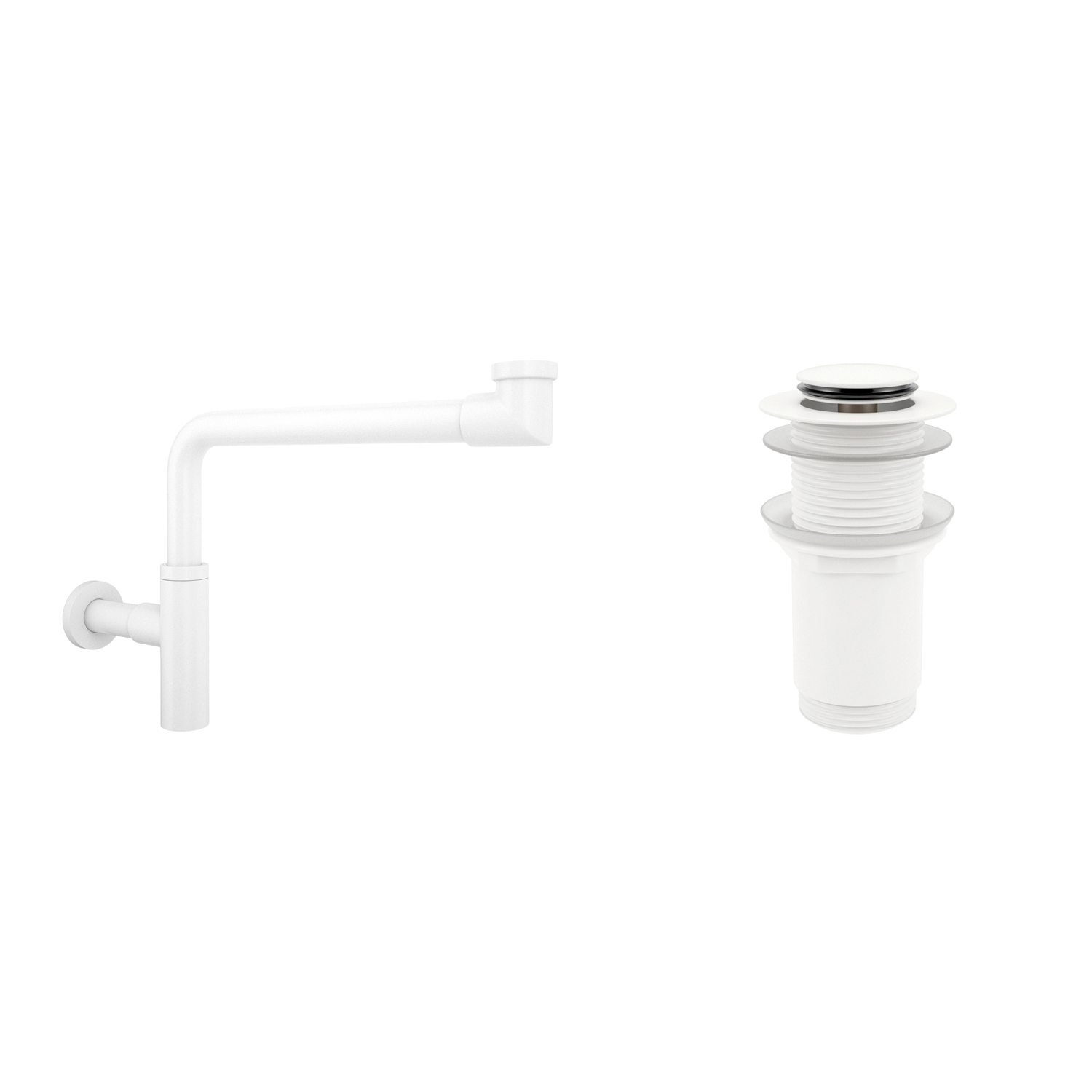 Изображение товара Набор сифон для раковины и донный клапан Wellsee Drainage System белый матовый
