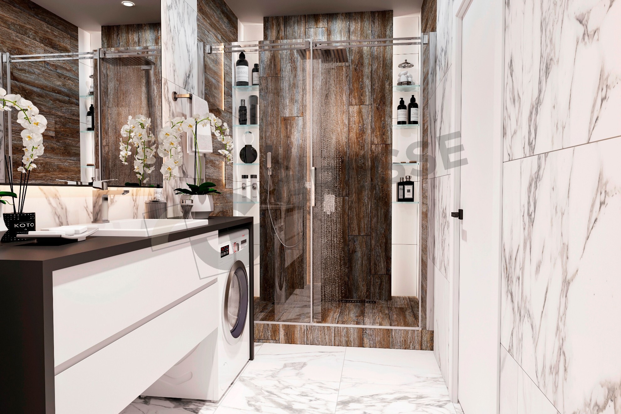 Изображение товара Керамогранит Gresse Ellora 60x60 см белый матовый эффект мрамор ректифицированный