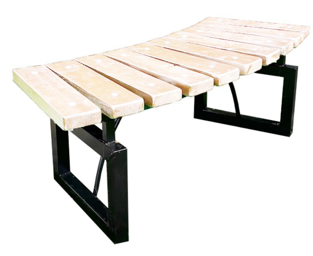 Изображение товара Садовая скамья M-group 117 см металл дерево стильная и прочная для улицы