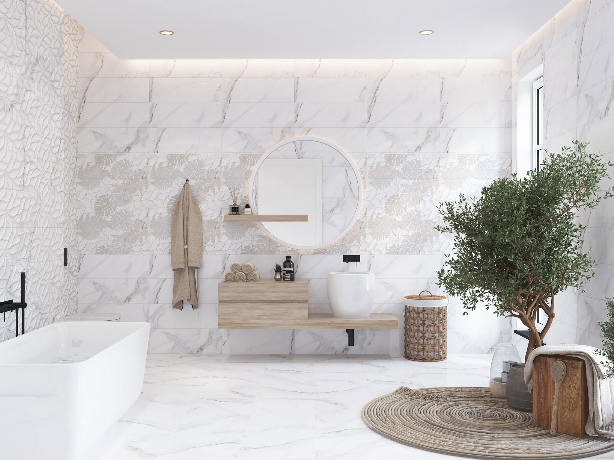 Изображение товара Напольная плитка Eletto Ceramica Calacatta 42x42 см белая