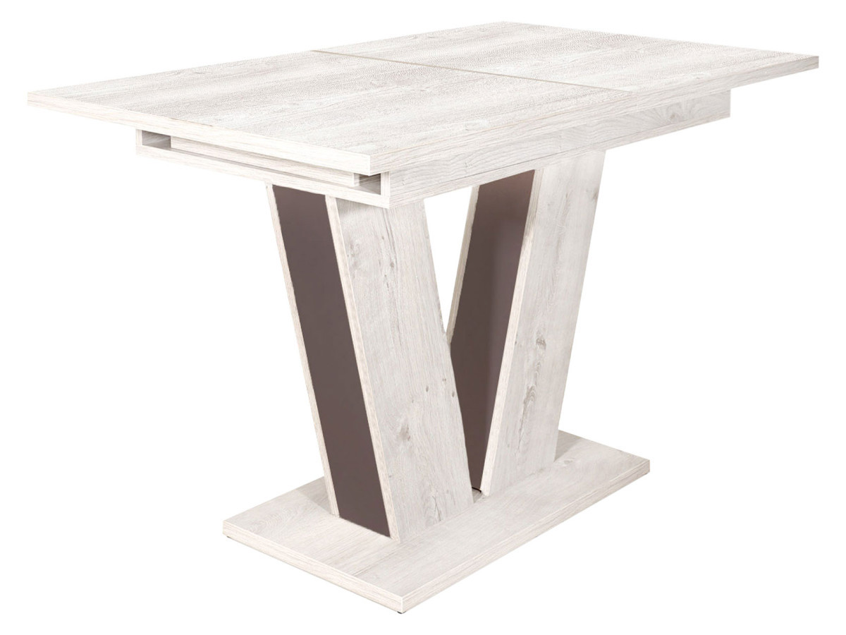 Изображение товара Кухонный стол прямоугольный Правила мебели Эмет 118x157 см ЛДСП цвет белый/коричневый