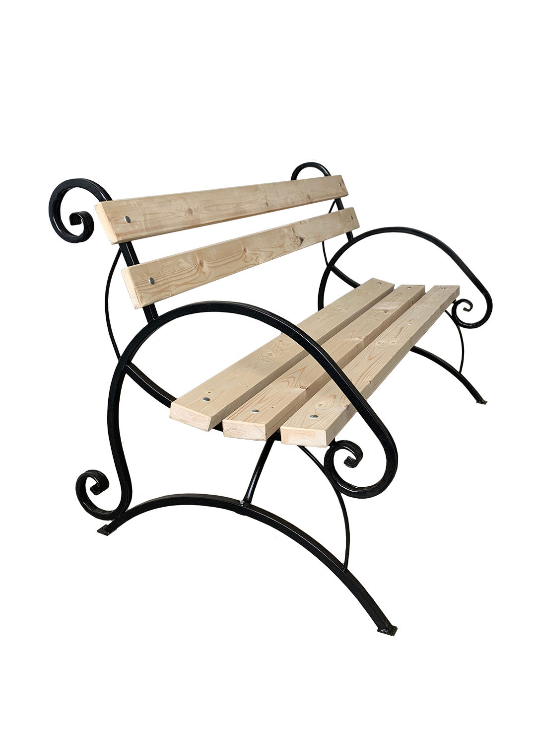 Изображение товара Стильная садовая скамья М-групп Бульвар 150 см черный с спинкой и подлокотниками