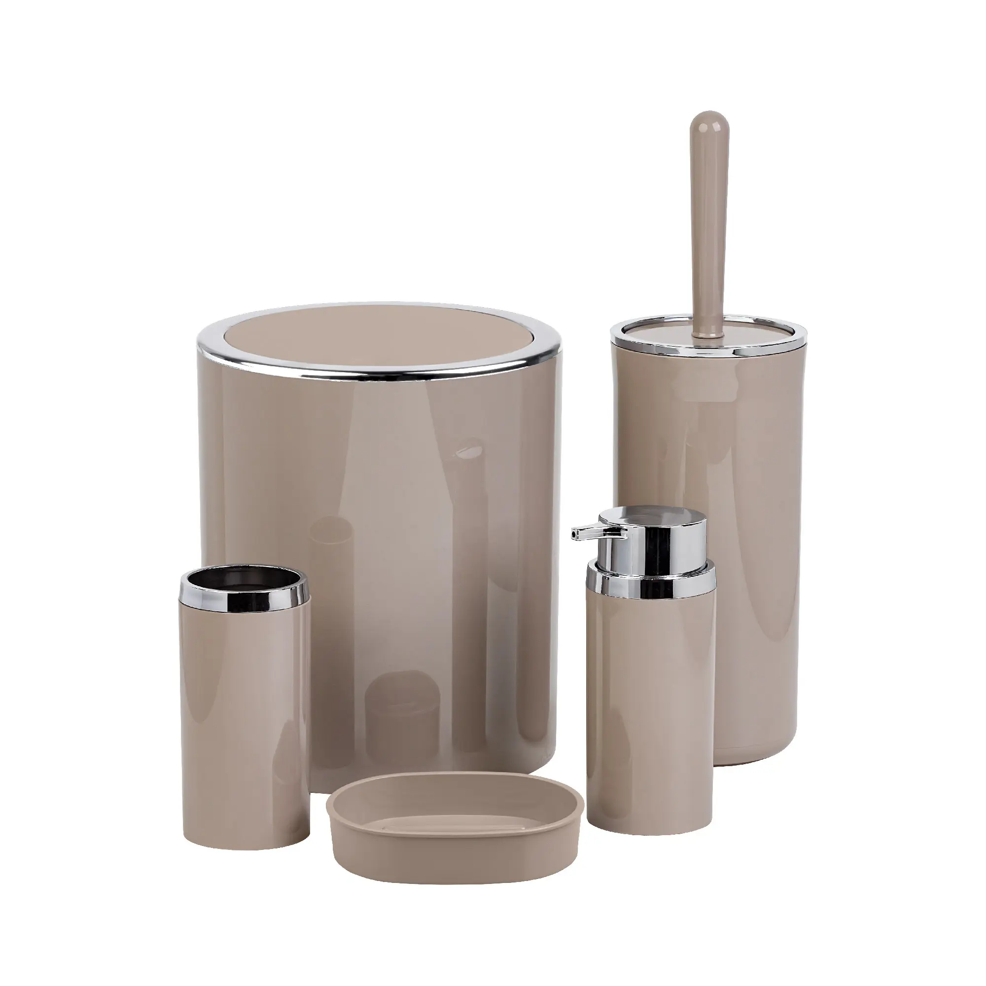 Контейнер для мусора Fixsen Round Beige FX-452-6 5 л пластик цвет бежевый - 1