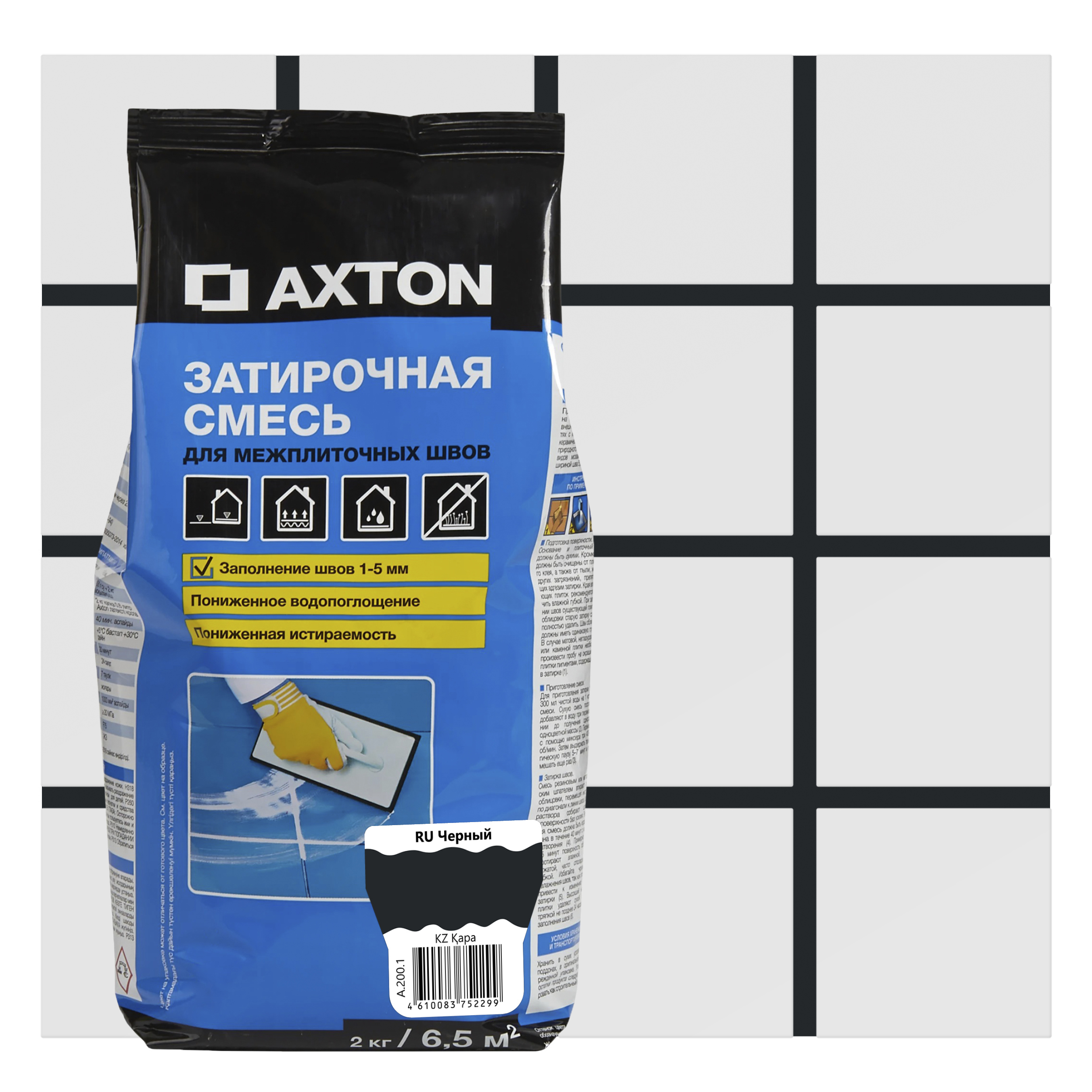 Изображение товара Затирка цементная Axton А.200.1 цвет черный 2 кг