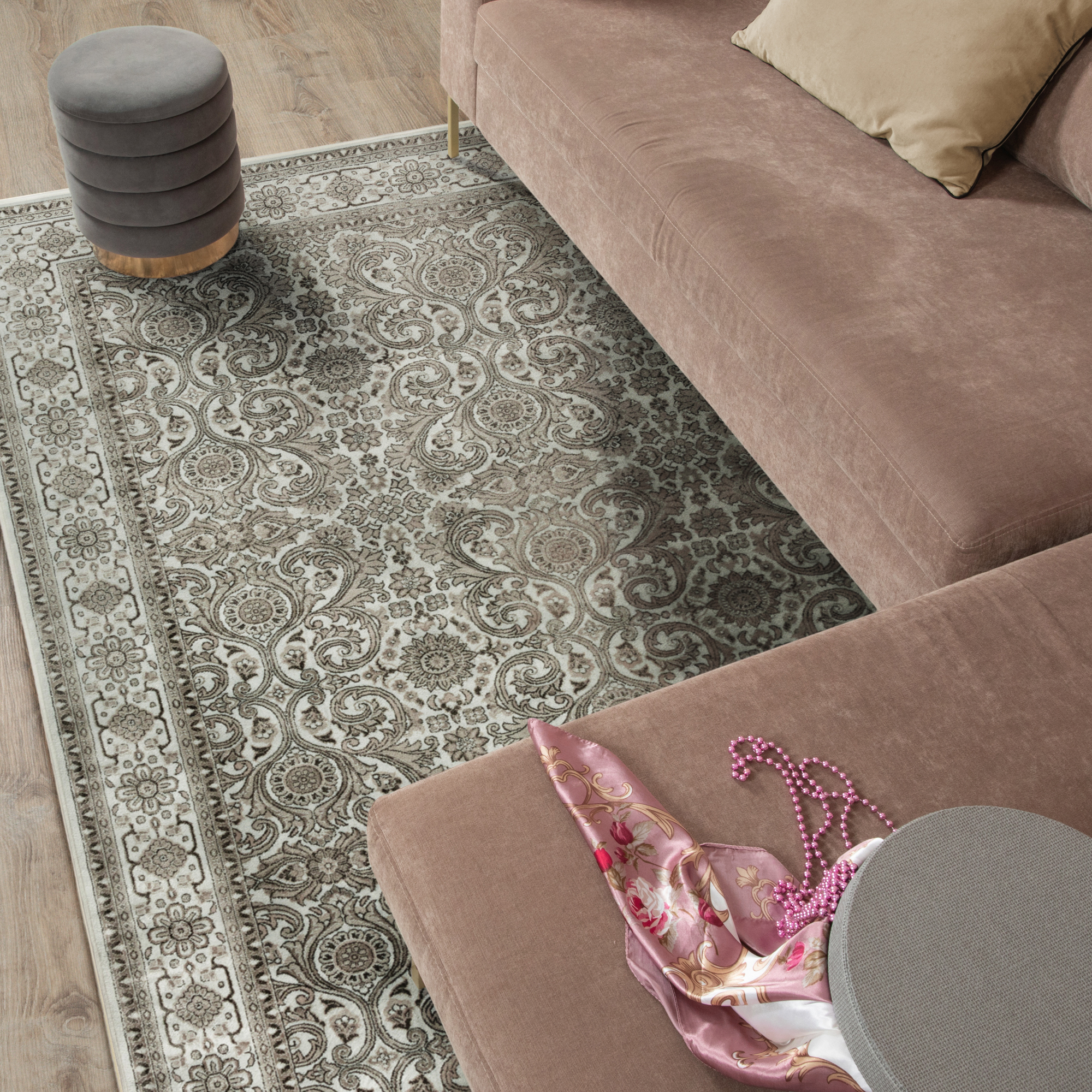 Изображение товара Ковер Isphahan 160x230 см вискоза кремовый классический дизайн