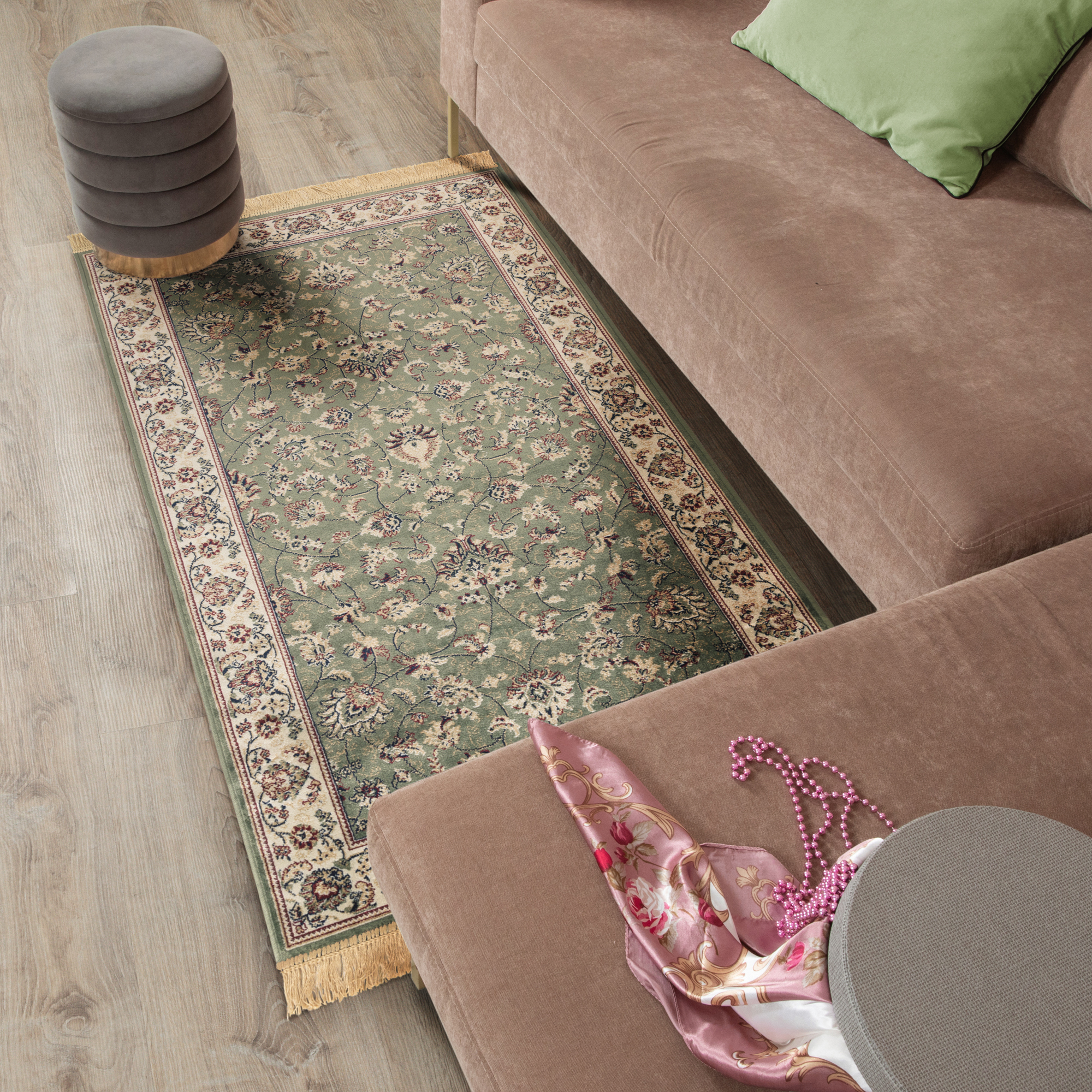 Изображение товара Ковер Isphahan 65x135 см вискоза 84552 цвет зеленый