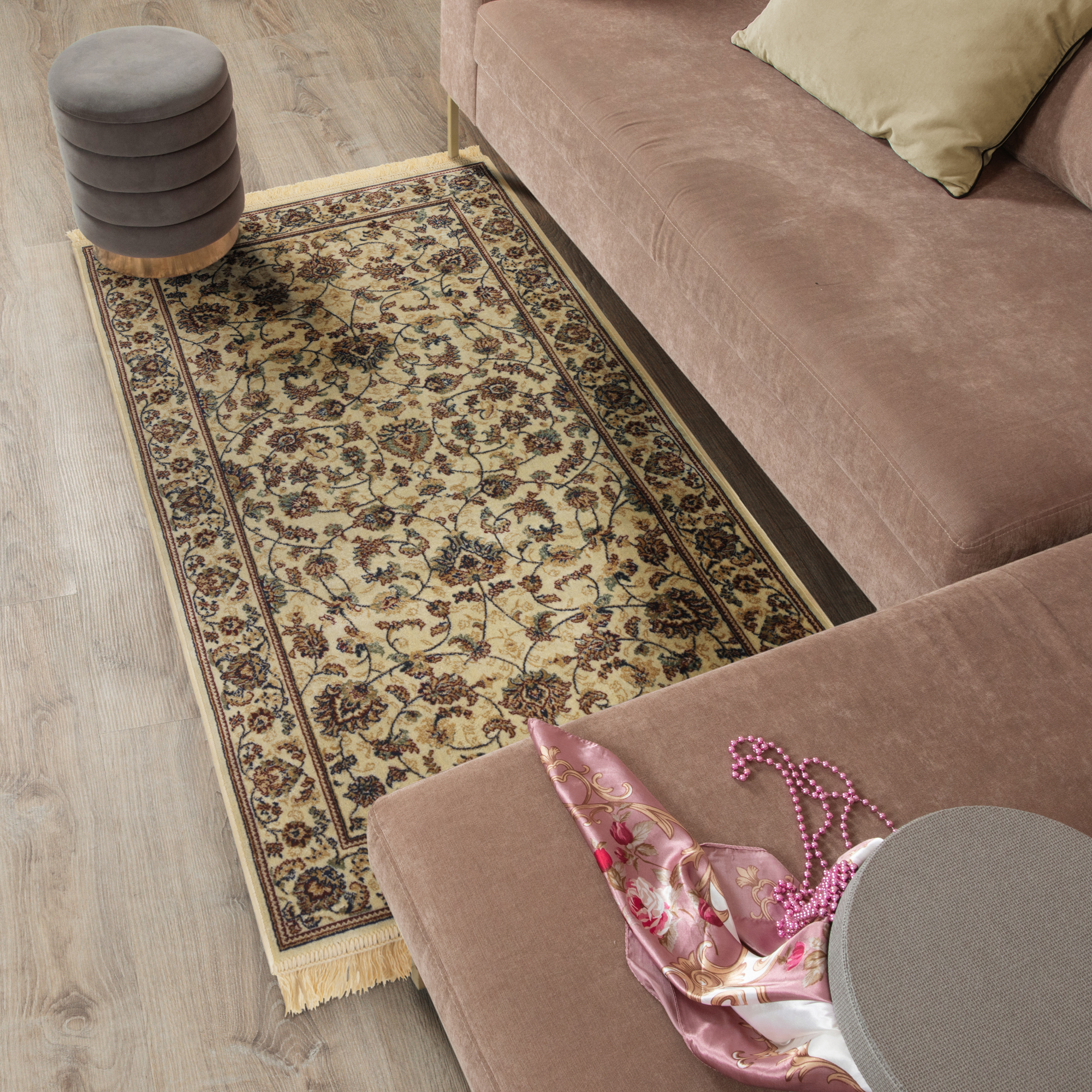 Изображение товара Ковер Isphahan 80x150 см вискоза кремовый с джутовой основой