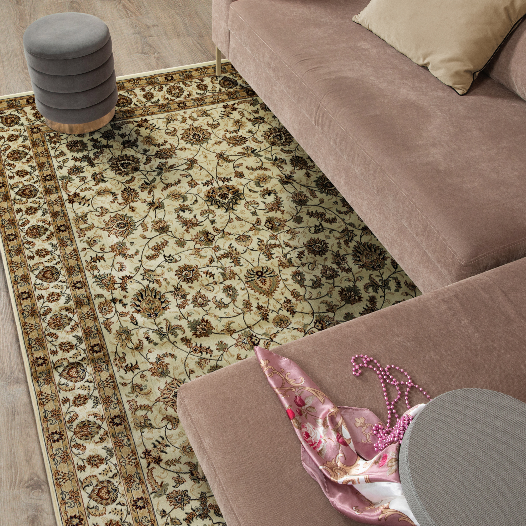 Изображение товара Ковер Isphahan 160x230 см, вискоза, кремовый, DEVOS-CABY