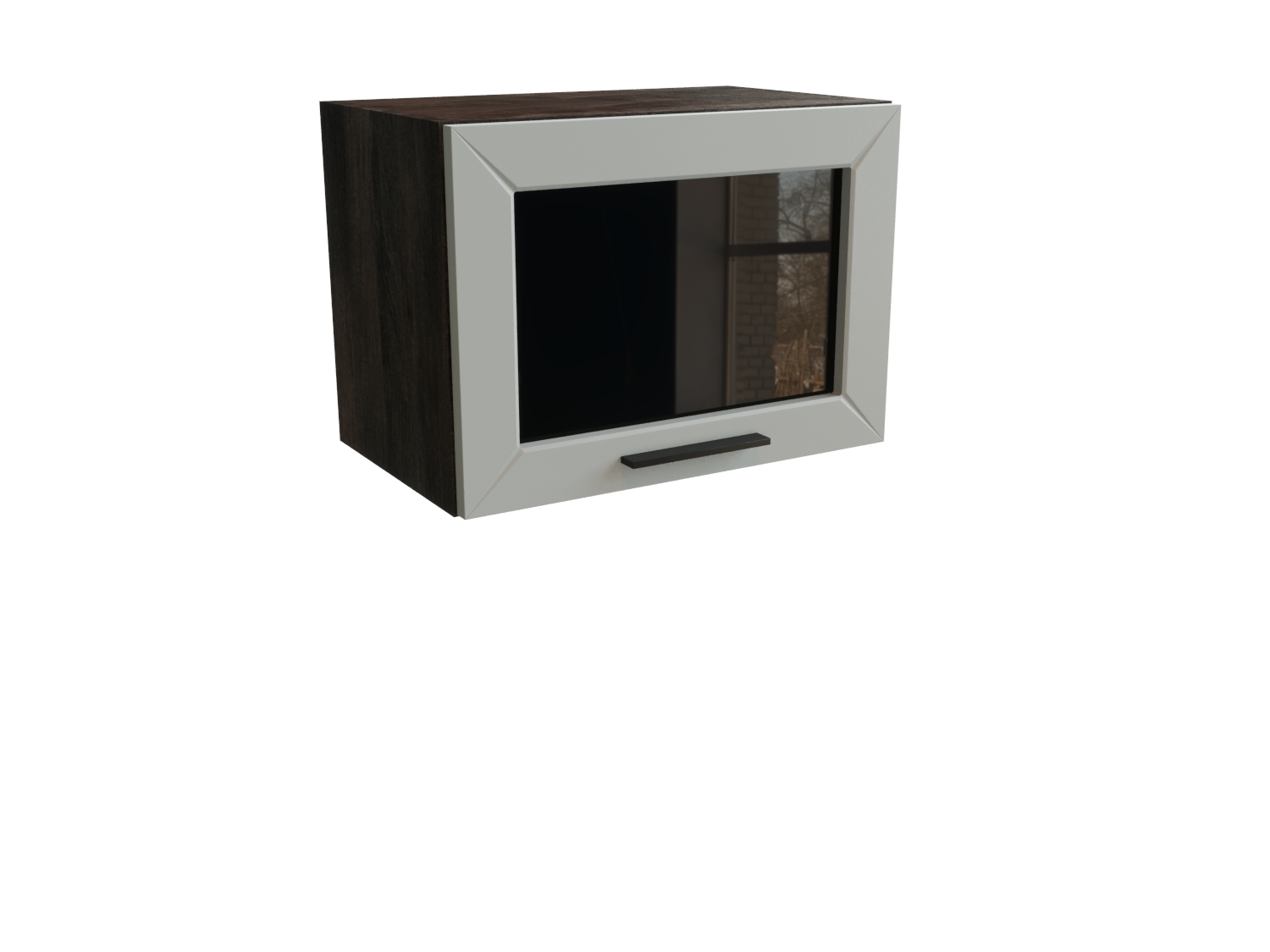 Изображение товара Навесной шкаф со стеклом Сурская мебель Гейнсборо силк 50x35.8x31.8 см 1 дверца ЛДСП цвет кальяри/гейнсборо