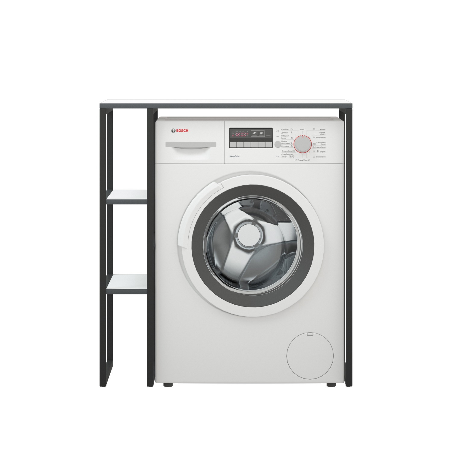 Изображение товара Тумба для стиральной машины Vannamarket 80x88x46.5 см черный/белый