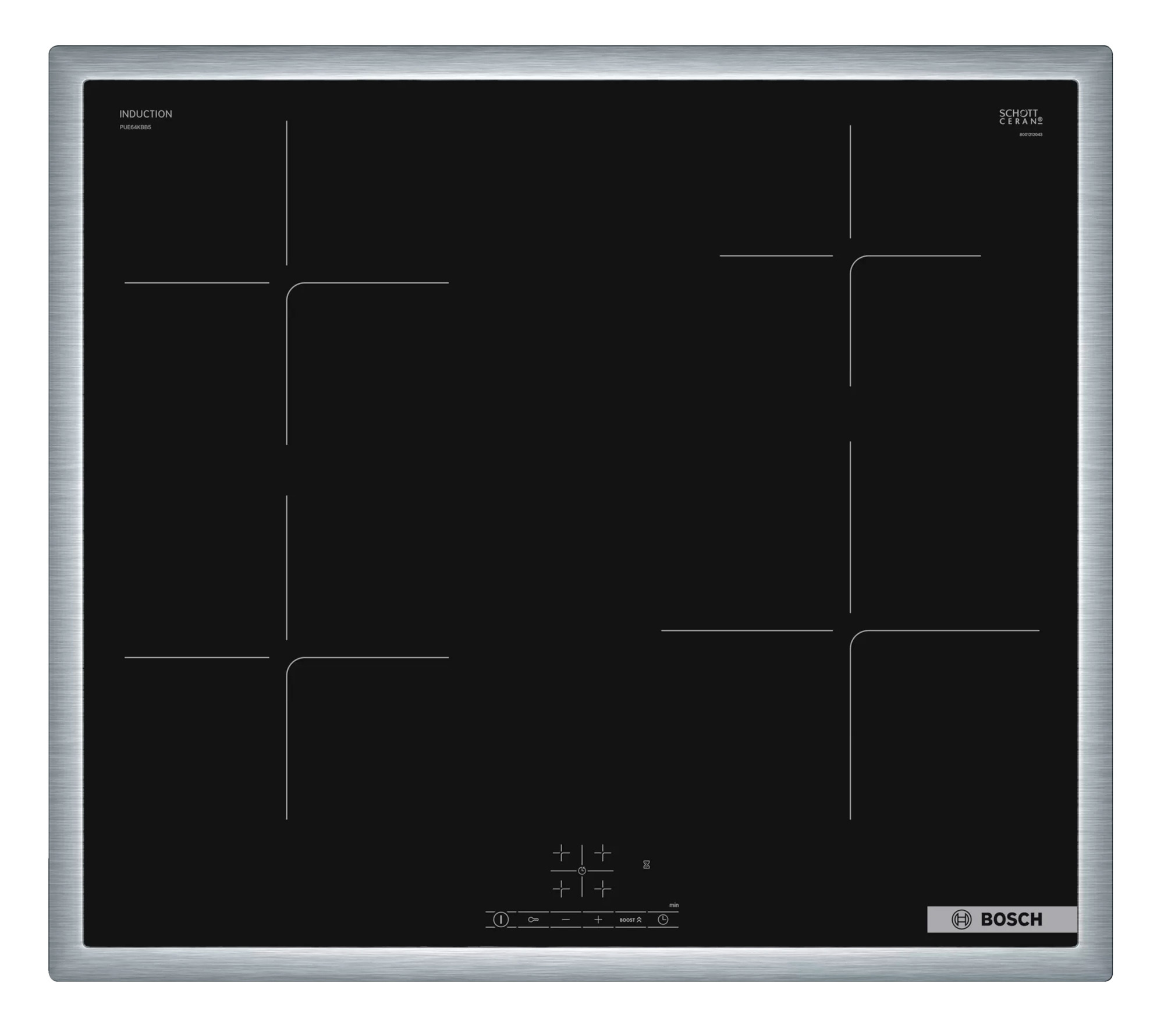 Изображение товара Электрическая варочная панель Bosch PUE64KBB5E 58.3 см 4 конфорки цвет черный