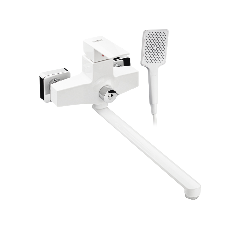 Изображение товара Смеситель для ванны Brimix Смеситель в ванную 5563 однорычажный с душевой лейкой цвет белый