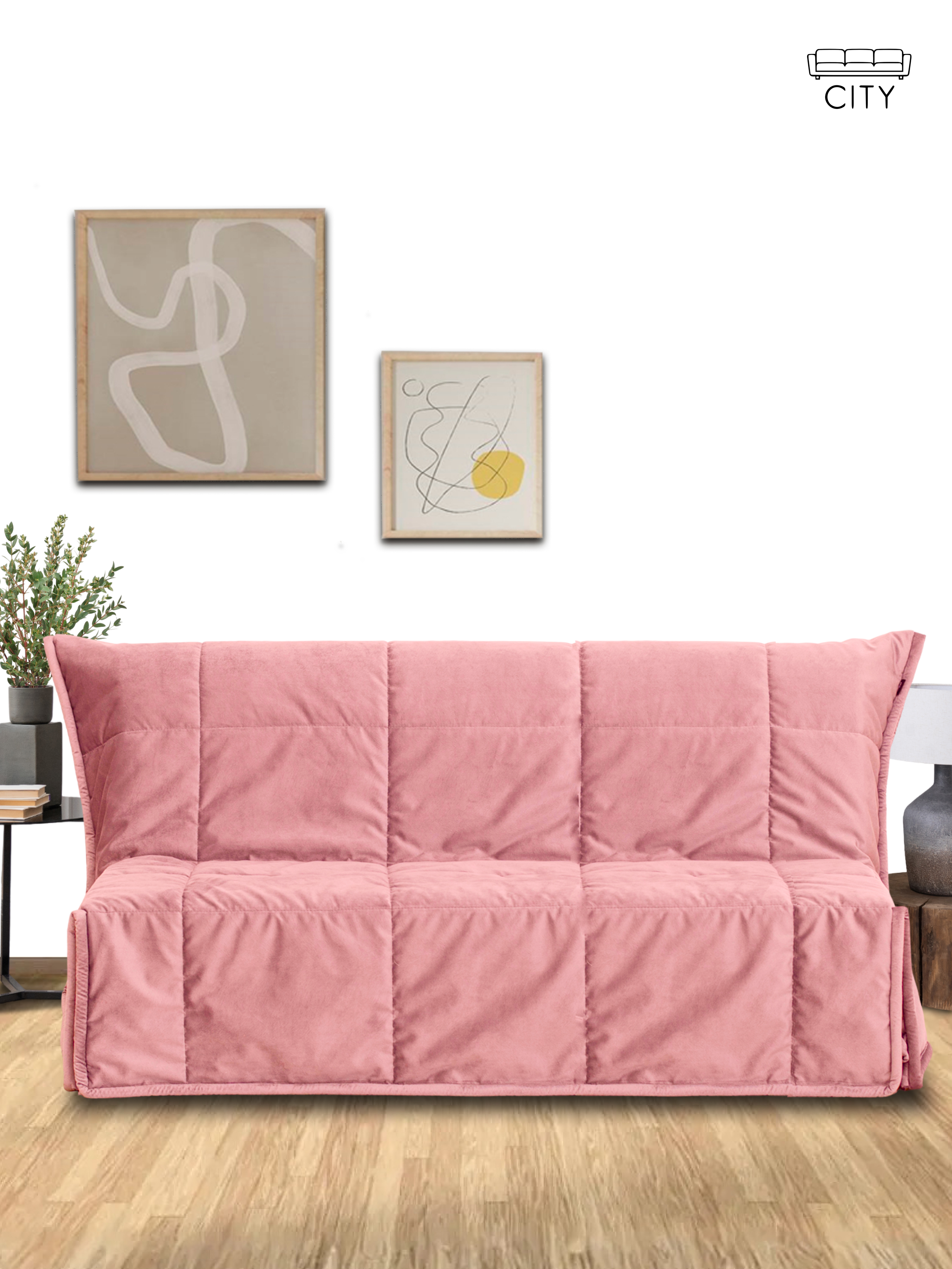 Изображение товара Раскладной диван CITYHD Женева розовый 140x95 см