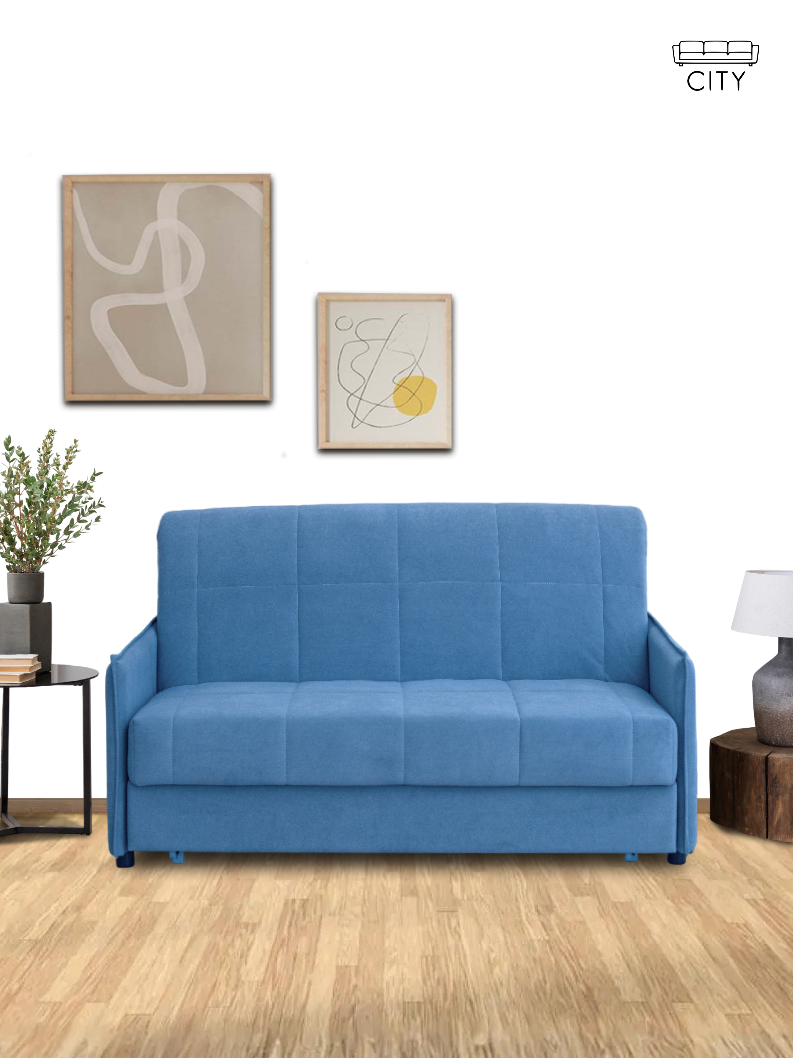 Изображение товара Раскладной диван Cityhd Лион 2 места с ортопедическим основанием и велюровой обивкой