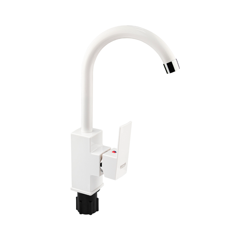 Изображение товара Смеситель для кухни Brimix Смеситель кухонный поворотный излив 26 см цвет белый