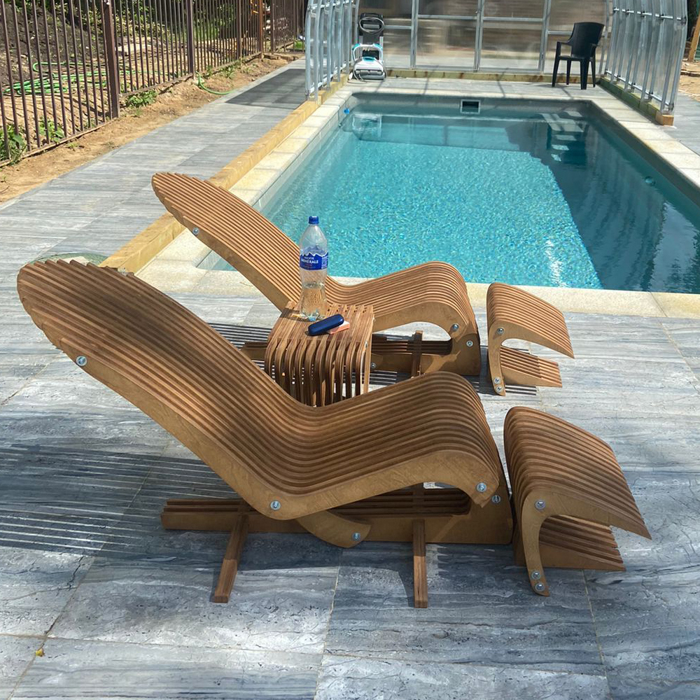 Изображение товара Шезлонг садовый Sedeo SEDEO_CUIIS Cubare II 123x73x50 см дерево светло-коричневый