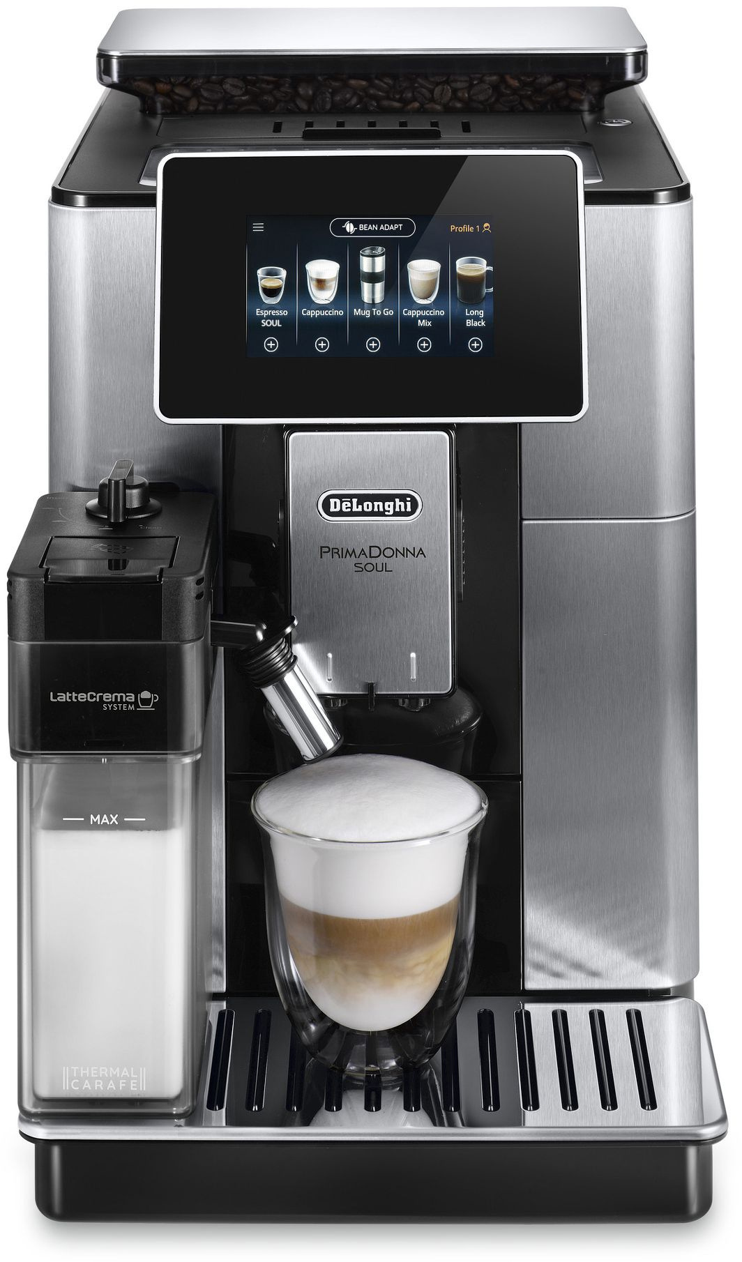 Изображение товара Электрическая кофемашина Delonghi ECAM610.75.MB 26x48.5x39 см цвет серебристый