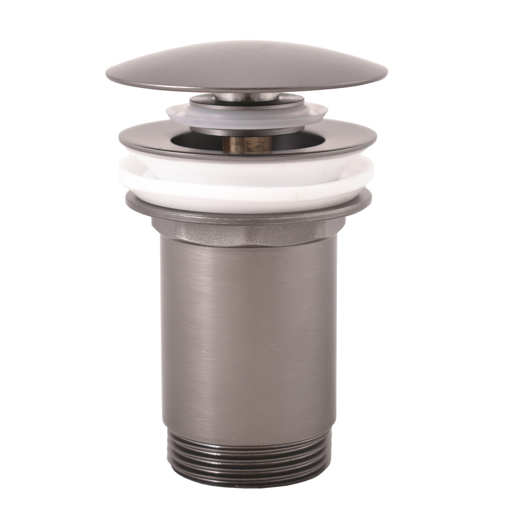 Изображение товара Донный клапан для раковины Ravslezak MD0484MG 13.9 см серый металлик с клик-клак