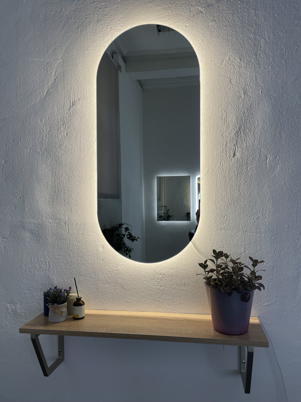 Изображение товара Зеркало для ванной Alfa mirrors Анастасия An-49AVzd с подсветкой и антизапотеванием 40x90 см