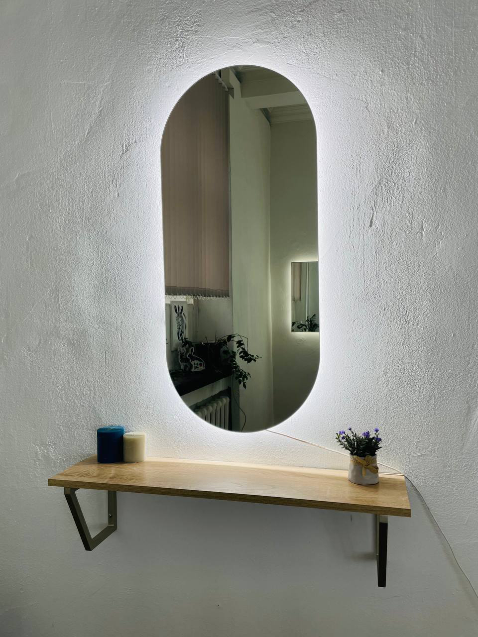 Изображение товара Зеркало для ванной Alfa mirrors Анастасия An-49AVzh с подсветкой 40x90см IP33