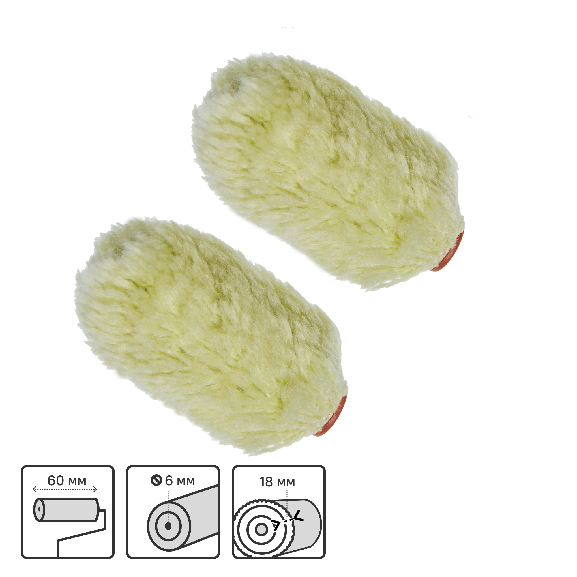 Изображение товара Мини-валик сменный фасадный Dexter 60 мм для равномерного окрашивания стен и потолков