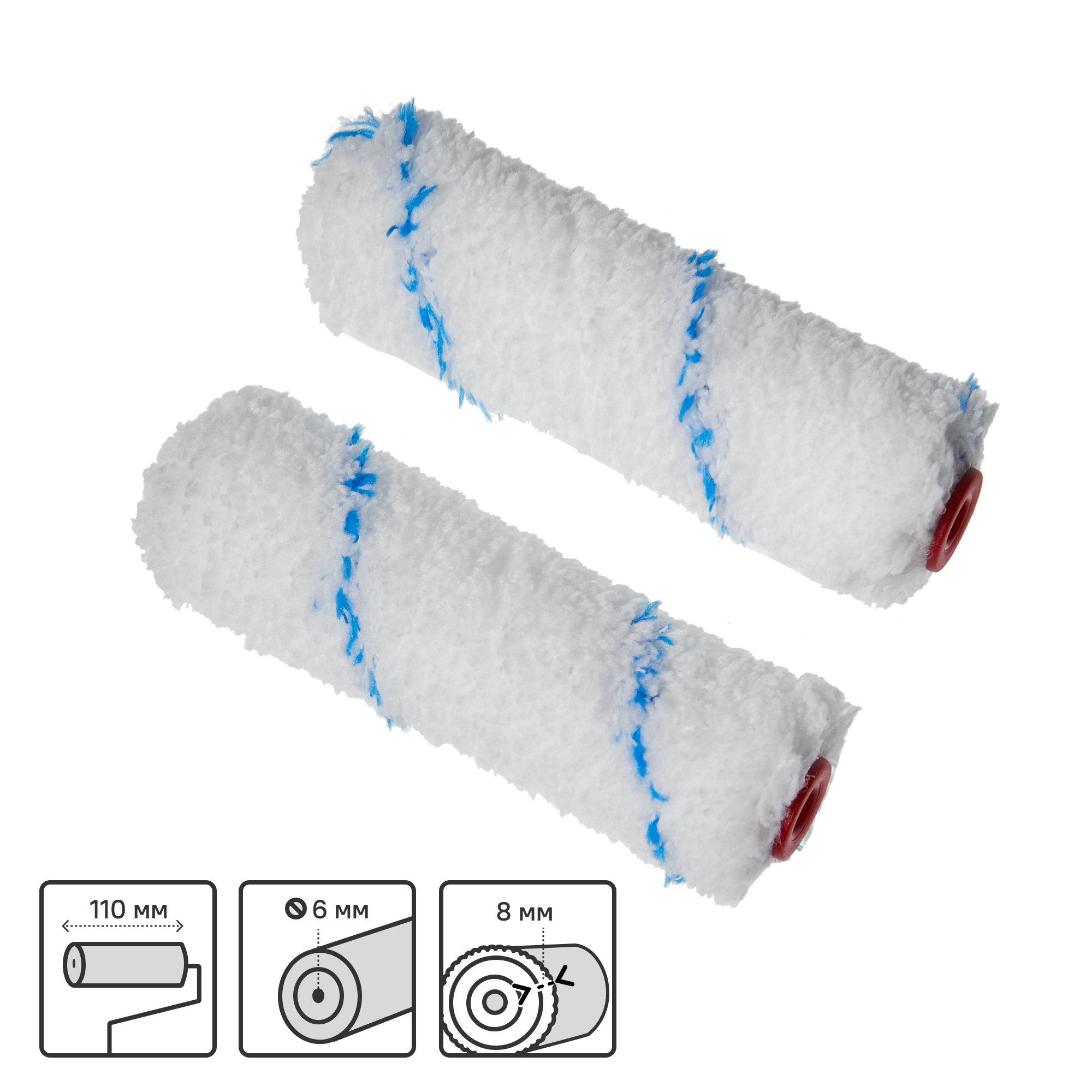 Изображение товара Валик сменный для водных красок Dexter 110 мм 2 шт