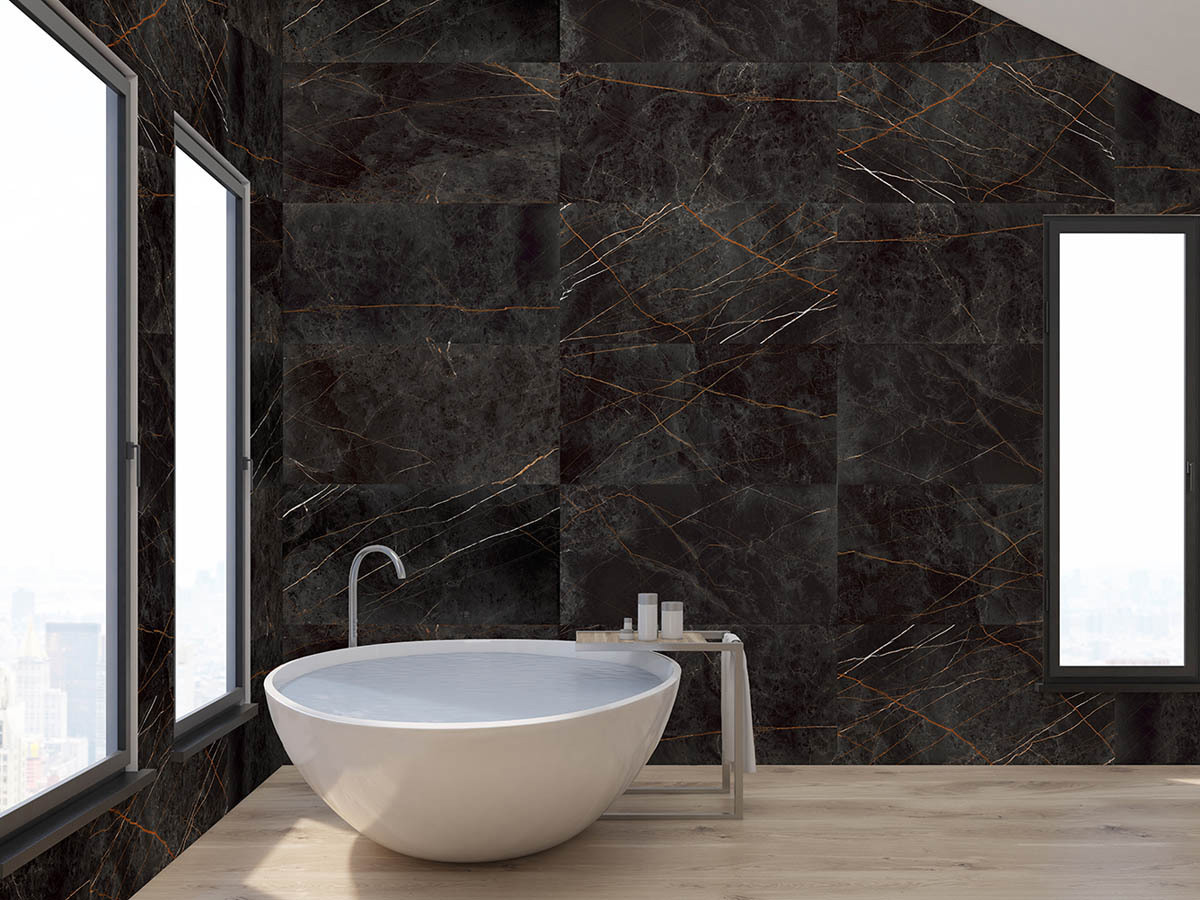 Изображение товара Керамогранит IDalgo home Граните Сандра черный 60x120 см