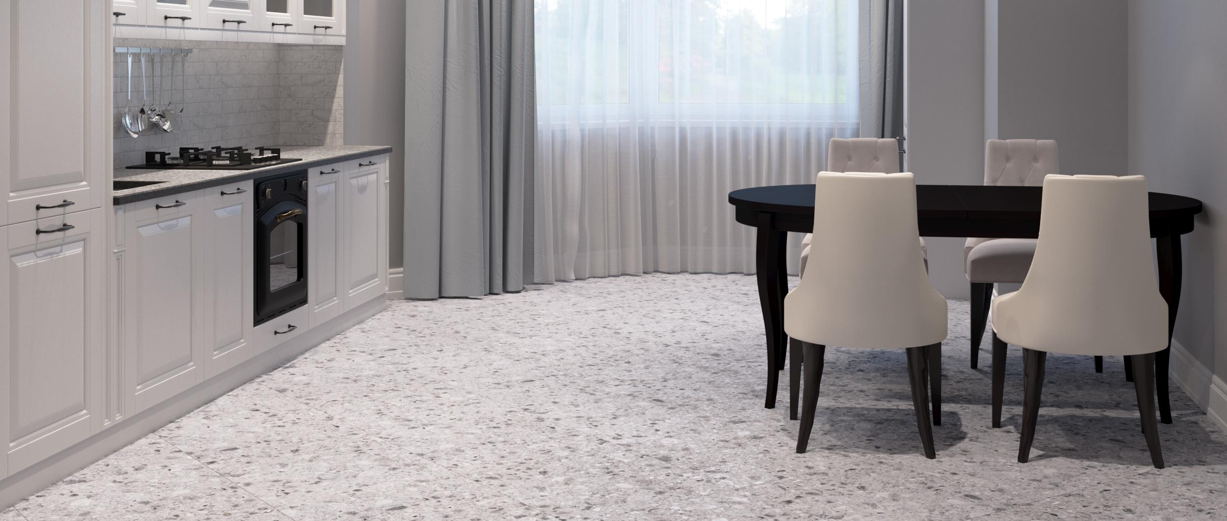 Изображение товара Керамогранит Kerranova Terrazzo K-331/MR 60x60 см светло-серый