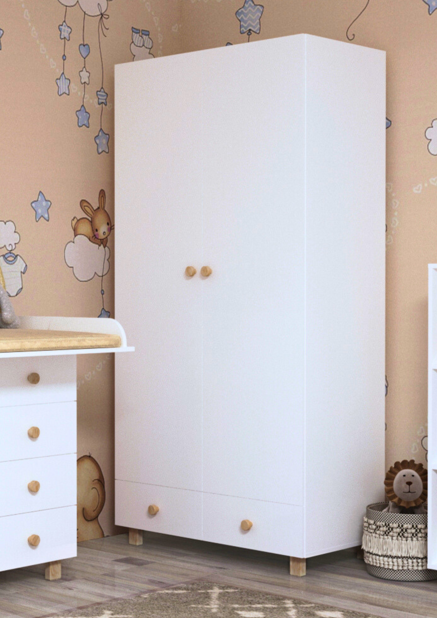 Изображение товара Шкаф распашной Версаль 90x200x52 см 2 двери цвет белый