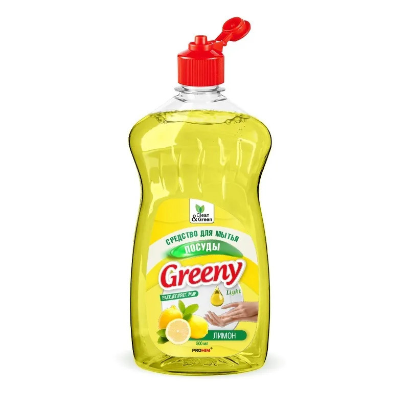 Изображение товара Средство для мытья посуды Clean&Green Greeny Cg8069 запах лимон 0.5 л