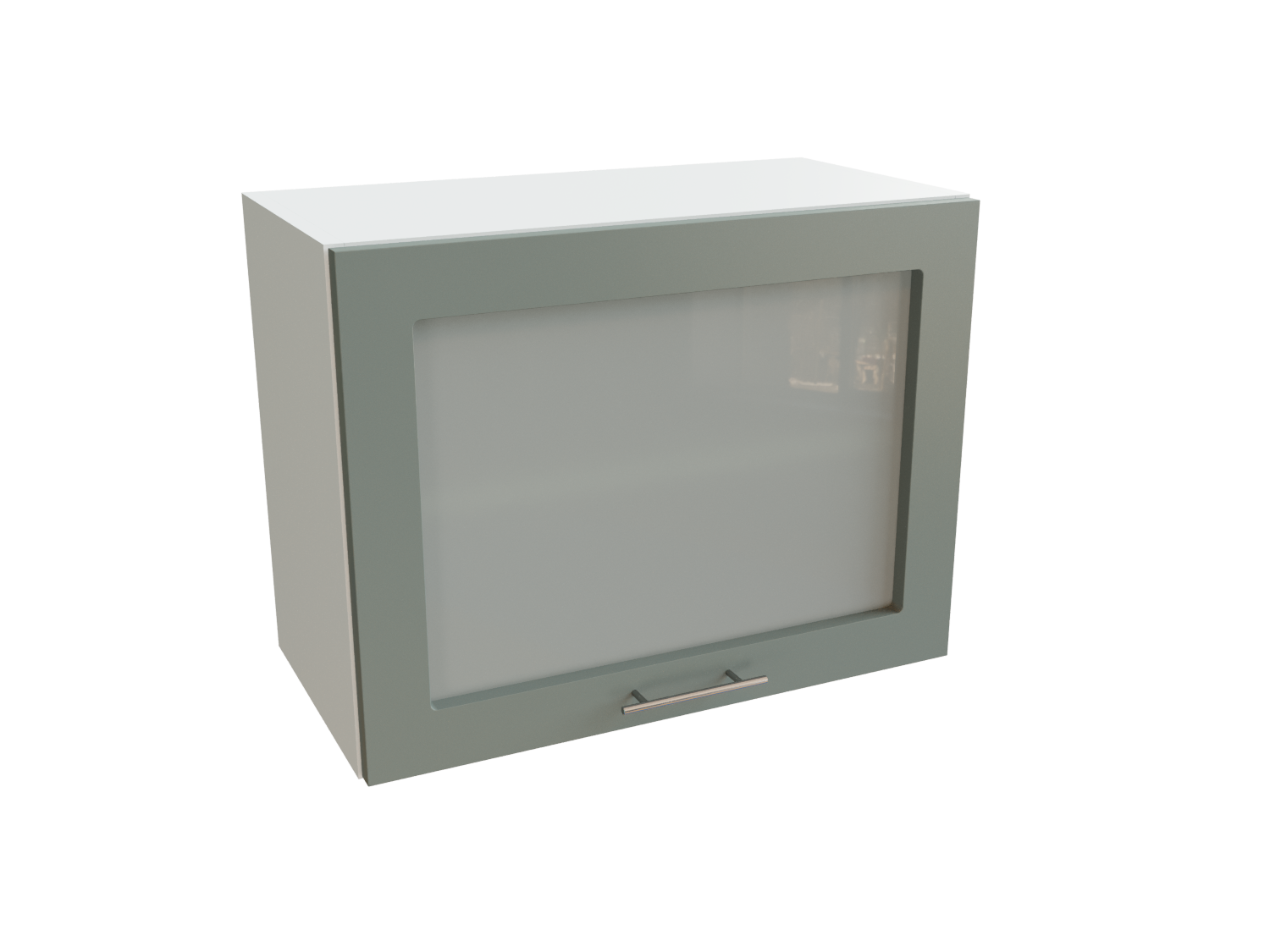 Изображение товара Навесной шкаф горизонтальный с 1-ой остекленной дверцей Сурская Мебель Валерия 60x46x31.80 см МДФ цвет белый/лагуна