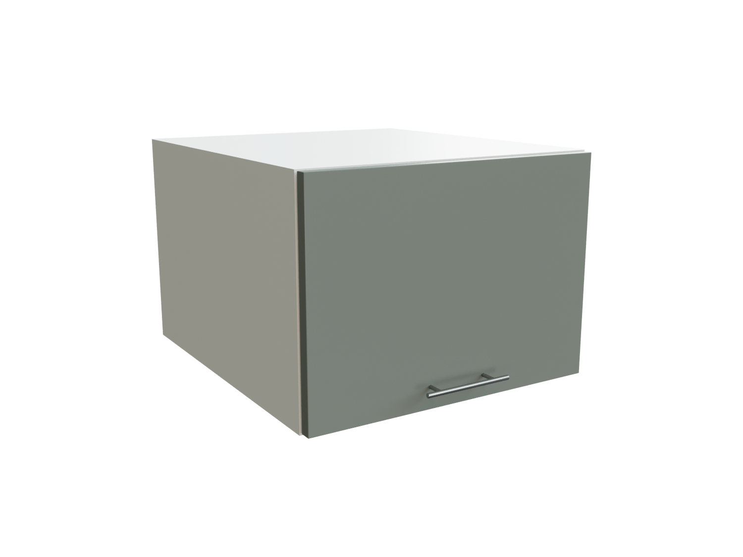 Изображение товара Навесной горизонтальный шкаф Валерия из МДФ 50x35.8x57.4 см белый серо-зеленый