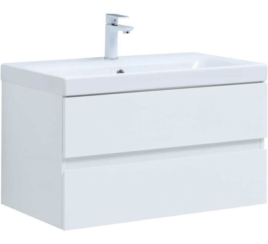 Изображение товара Тумба под раковину Aquanet Беркли 80 белый глянец подвесная Россия