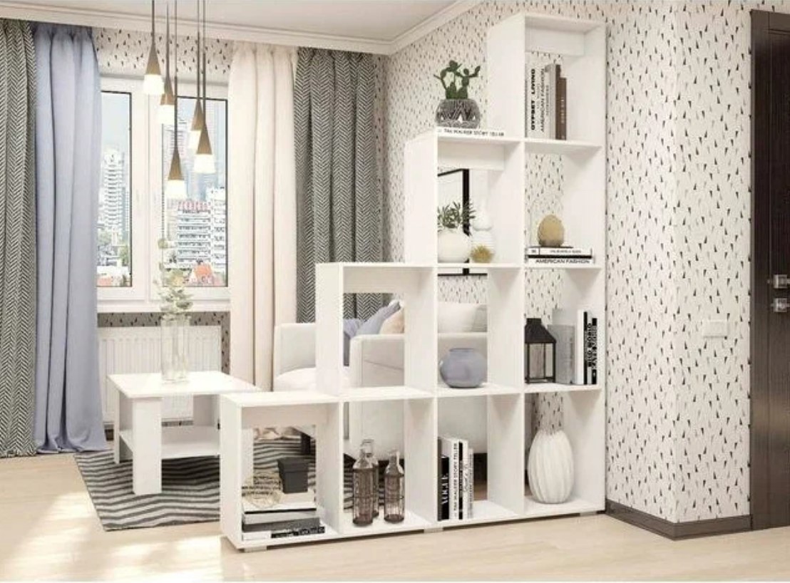 Изображение товара Стеллаж с полками Пеликан 160x203.6x296 см ЛДСП цвет белый