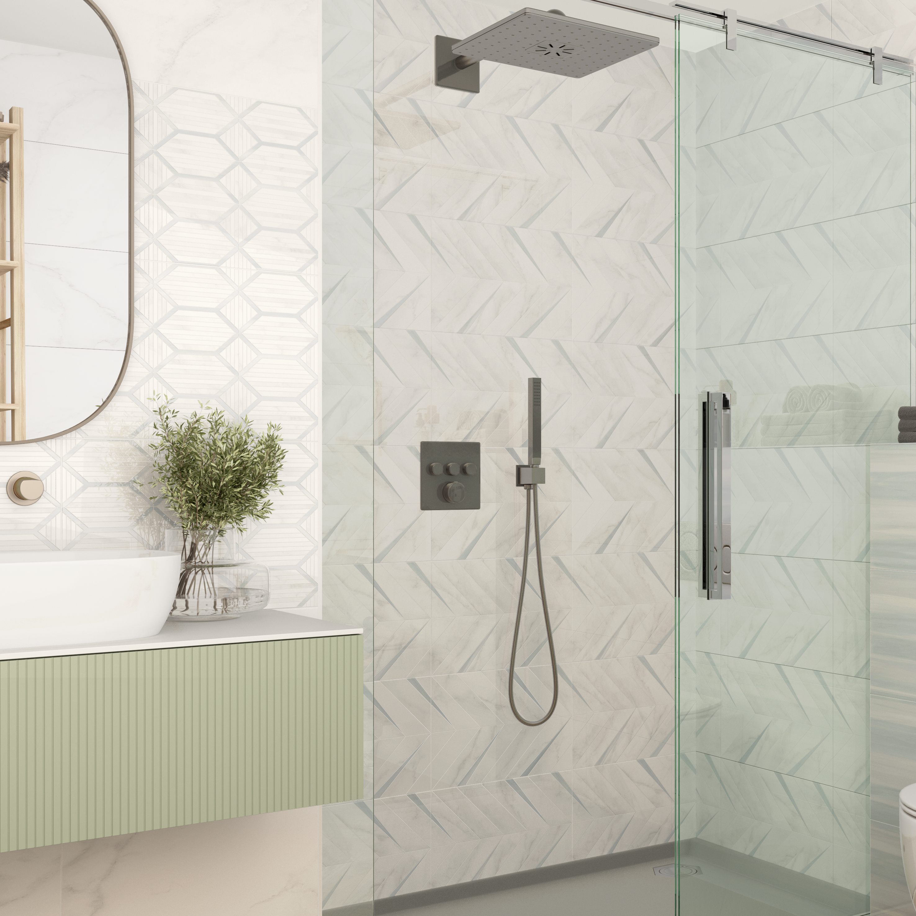 Изображение товара Плитка настенная Шахтинская Восток 02 25x40 см глянцевая мраморный рисунок Россия