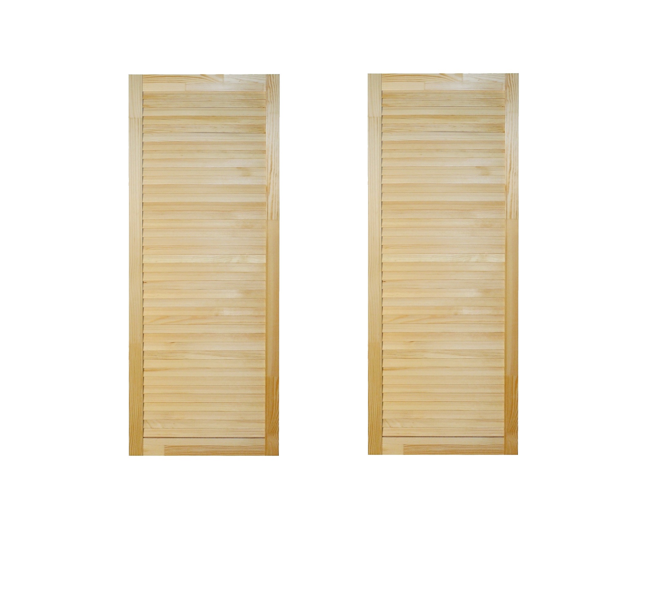Изображение товара Жалюзийные деревянные двери 2 шт ЛЕСПРОФ 120.50x49.40 см сосна натуральное дерево