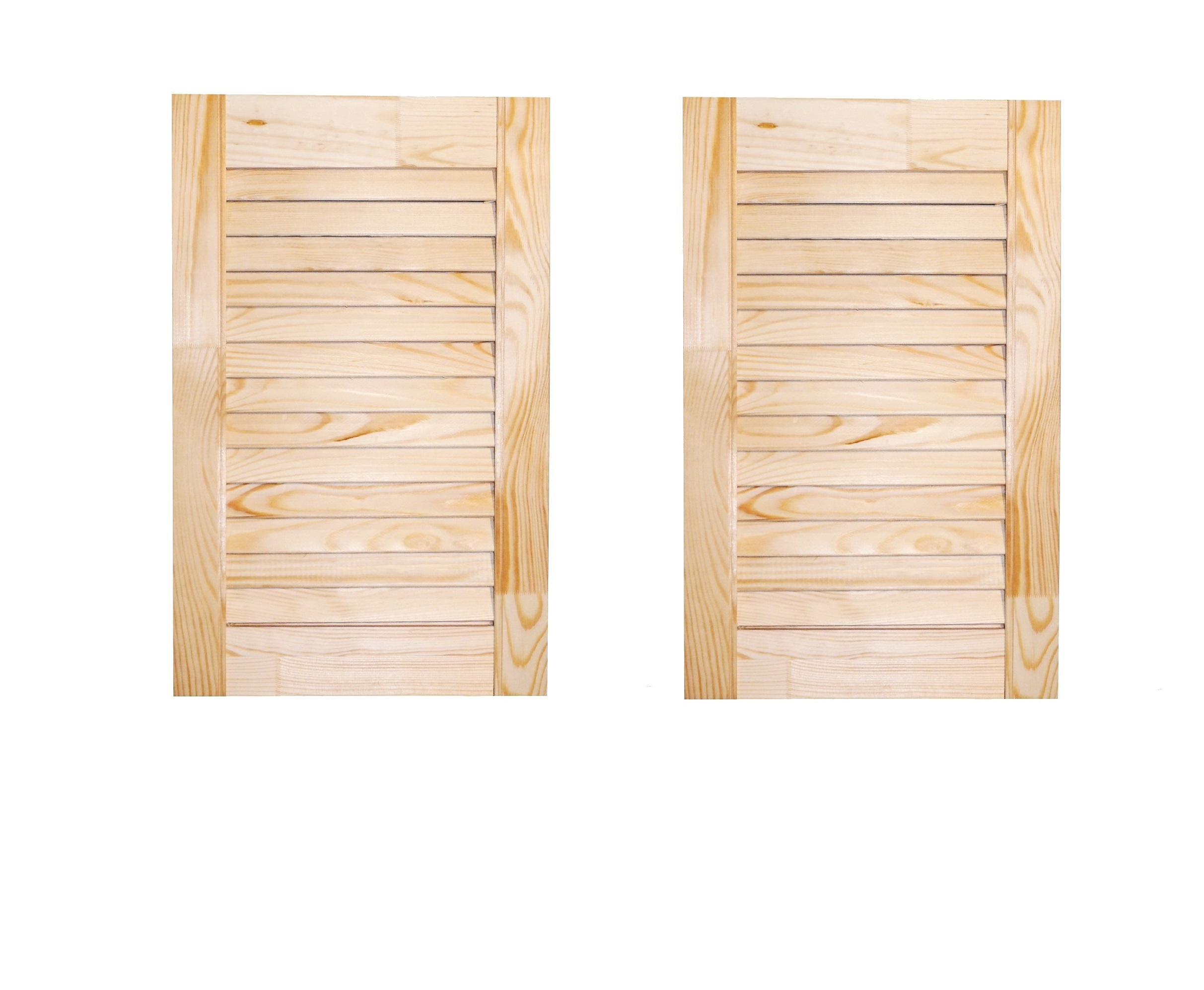 Изображение товара Жалюзийные деревянные двери Леспроф 2 шт сосна 46.70x39.40 см натуральный цвет