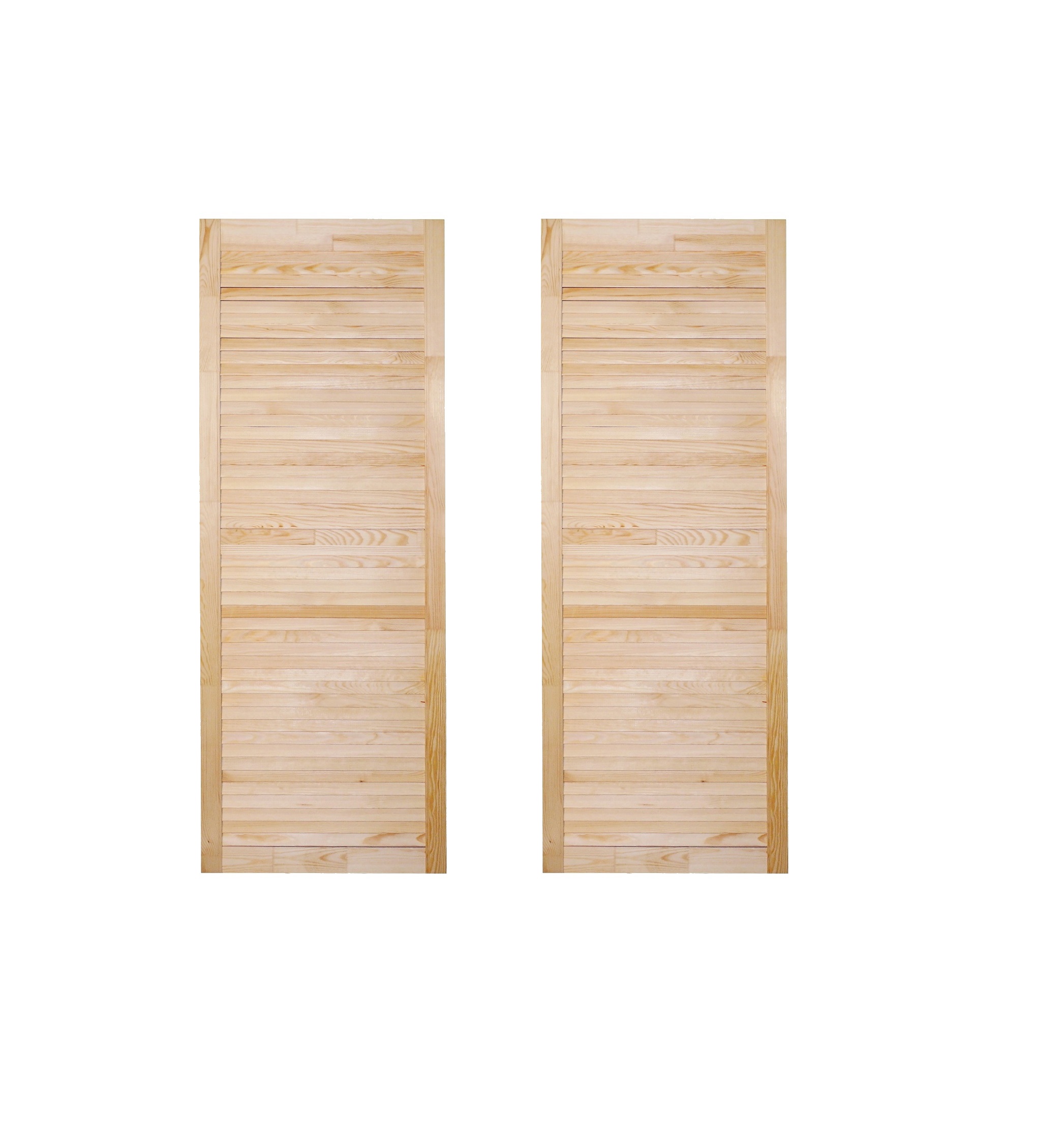 Изображение товара Жалюзийная дверь деревянная 2 шт Леспроф 140.60x59.40 см сосна