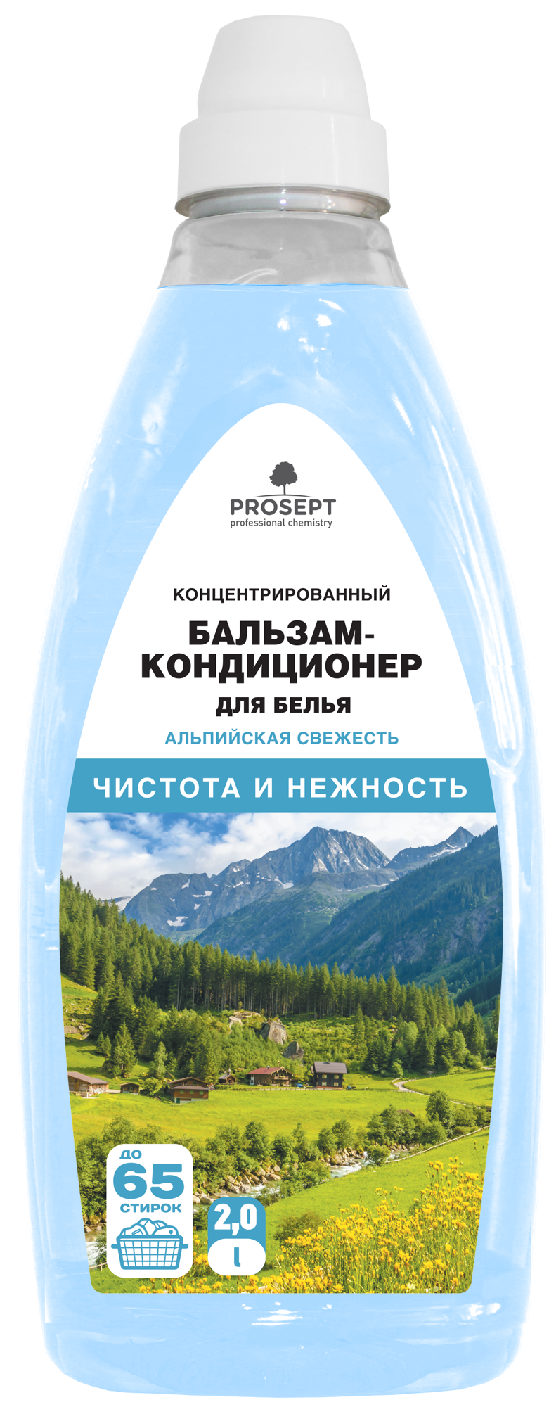 Изображение товара Бальзам-кондиционер для белья Prosept «Альпийская свежесть» 2000 мл Изображение товара Бальзам-кондиционер для белья Prosept «Альпийская свежесть» 2000 мл