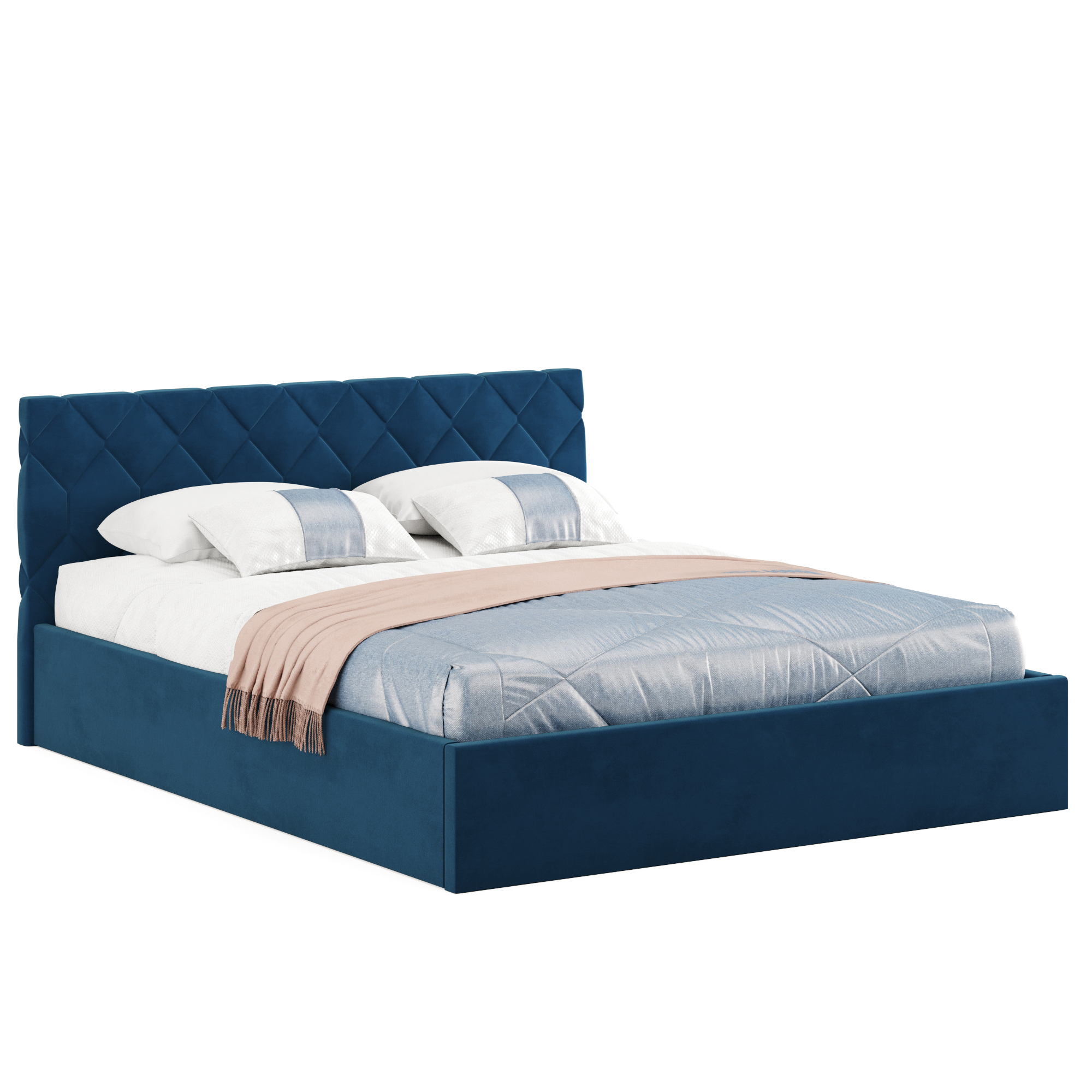 Изображение товара Кровать c подъемным механизмом и местом для хранения Вектор Техас 168x81x209 см МДФ синий